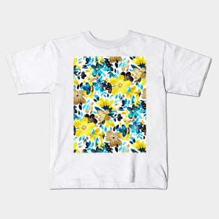 Happy Yellow Flower Collage Kids T-Shirt